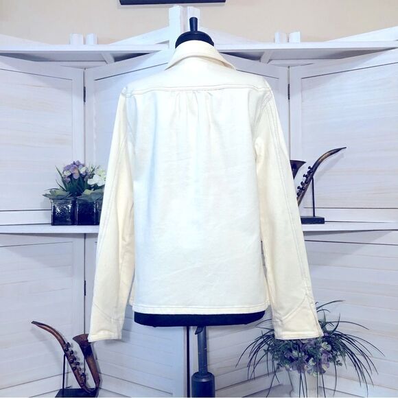 FRAME Cream Safari Denim Cargo Jacket Size Small - Picture 2 of 12